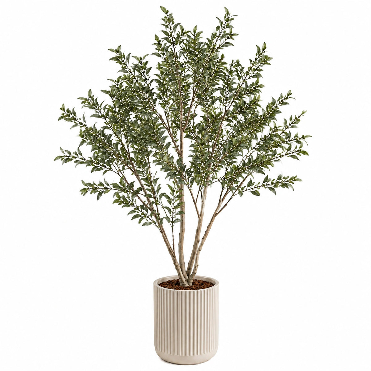 Arbre artificiel 180 cm feuillage plastique vert en pot décoratif intérieur