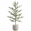 Plante artificielle eucalyptus 180 cm feuillage vert en pot ciment pour intérieur