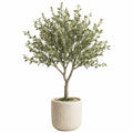 Arbre artificiel olivier 180 cm en plastique vert avec pot décoratif pour intérieur