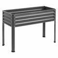 Jardinière surélevée 120 x 40 x 80 cm en acier gris anthracite pour jardin