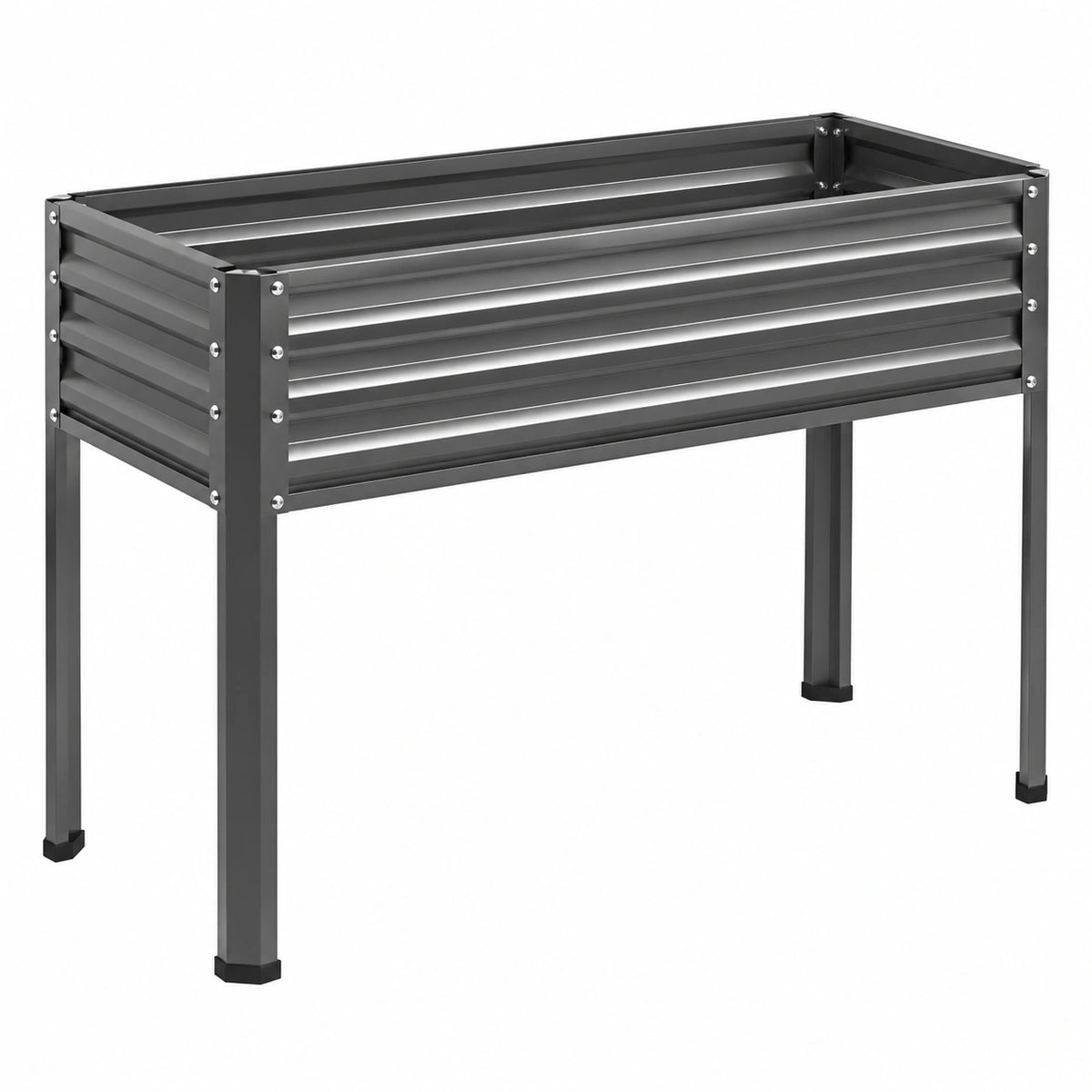 Jardinière surélevée 120 x 40 x 80 cm en acier gris anthracite pour jardin