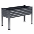 Jardinière surélevée 120 x 60 x 80 cm en métal gris anthracite pour culture extérieure