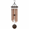 Carillon à vent 90 cm en métal cuivré et bois brun pour jardin sonorité douce