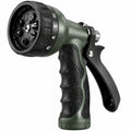 Pistolet d'arrosage 20 x 15 cm en plastique vert et noir à 8 jets avec poignée ergonomique