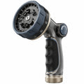 Pistolet d'arrosage 20 cm en plastique noir et gris à 8 modes pour jardin