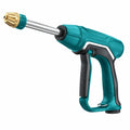 Pistolet d'arrosage 45 cm en plastique acier et laiton turquoise noir à jet réglable