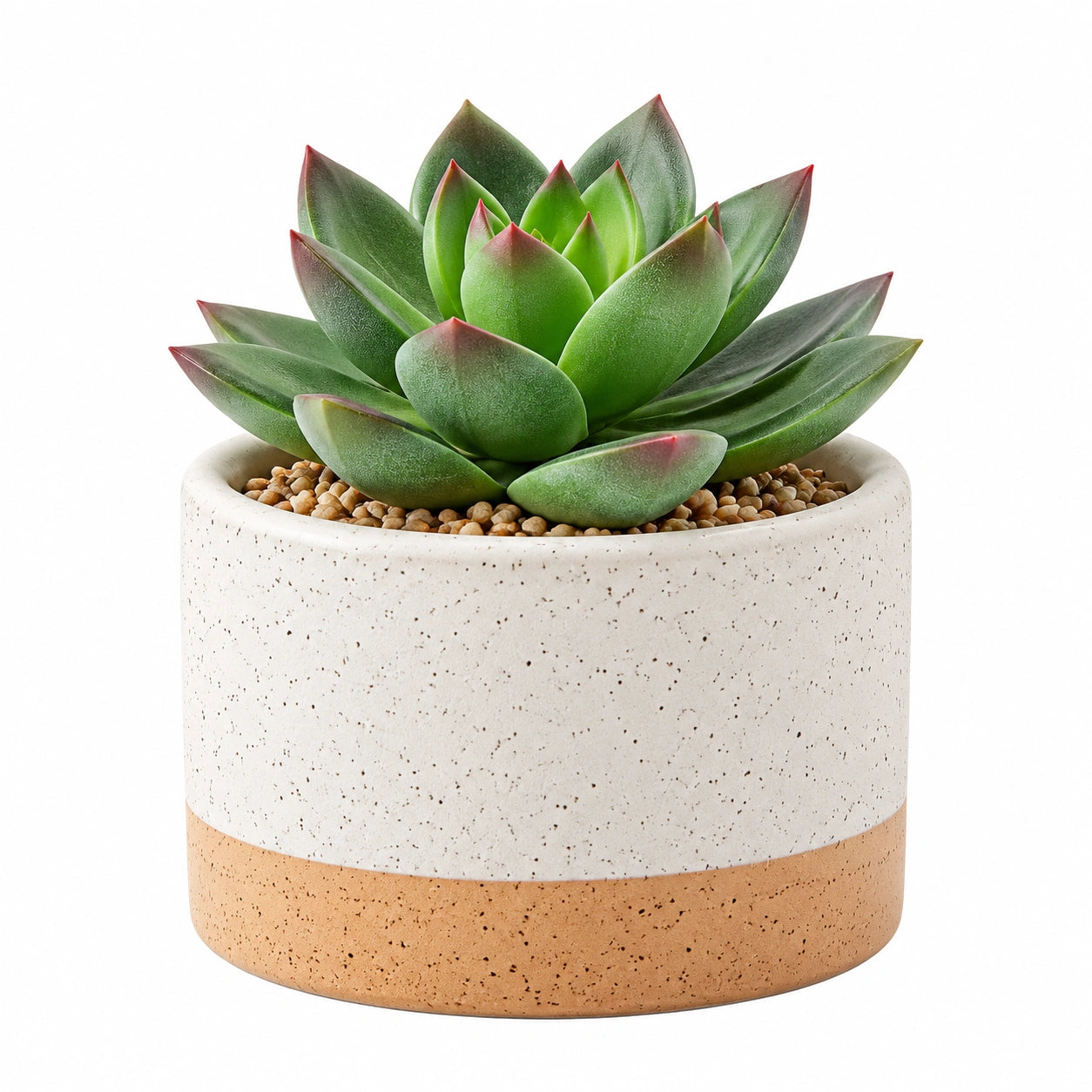 Plante succulente artificielle 18 cm en plastique vert avec pot en céramique décoratif